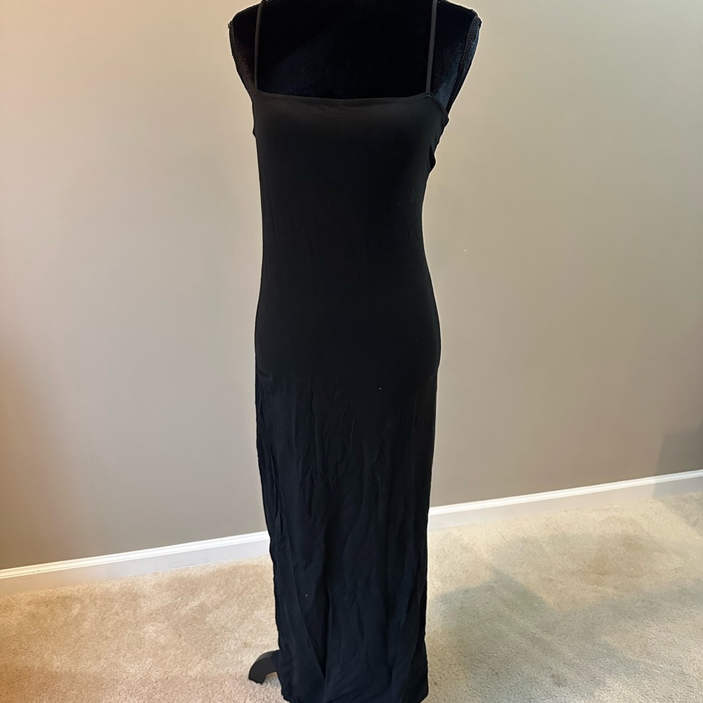 Dkny Black Spaghetti-Strap Maxi Dress Size S